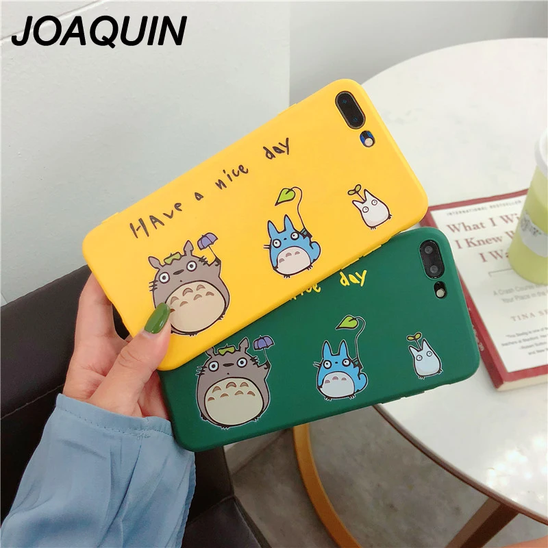 

My Neighbor Totoro Anime Phone case For iPhone 7 shell for 8 8Plus X 7Plus XS Max XR Cartoon Soft TPU case for coque iPhone 6S