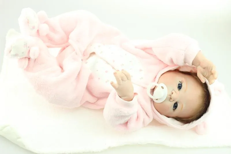 57 см Полный Силиконовые Винил средства ухода за кожей Reborn baby doll в красном цвете кожа девочка младенец получивший новую жизнь bonecas для детей