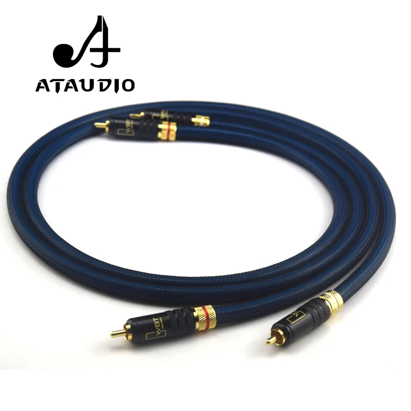  ATAUDIO 1 Pair Rca Cable Siltech G5 Top Grade Silver Plated RCA Male to Male Cable