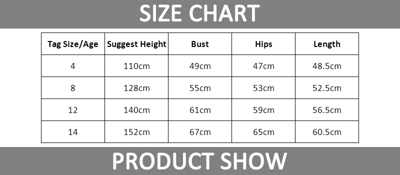 Youth Swimsuit Size Chart