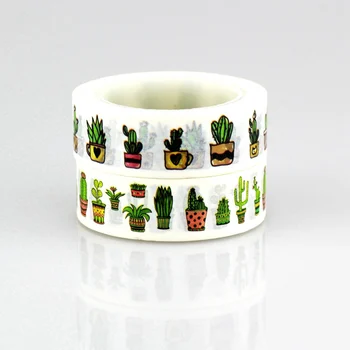 

2 Rolls One Set Succulent Plants Christmas Washi Tape Japanese Paper 15mm*10m Cute Masking Tape Photo Album Diy Decorative Tapes