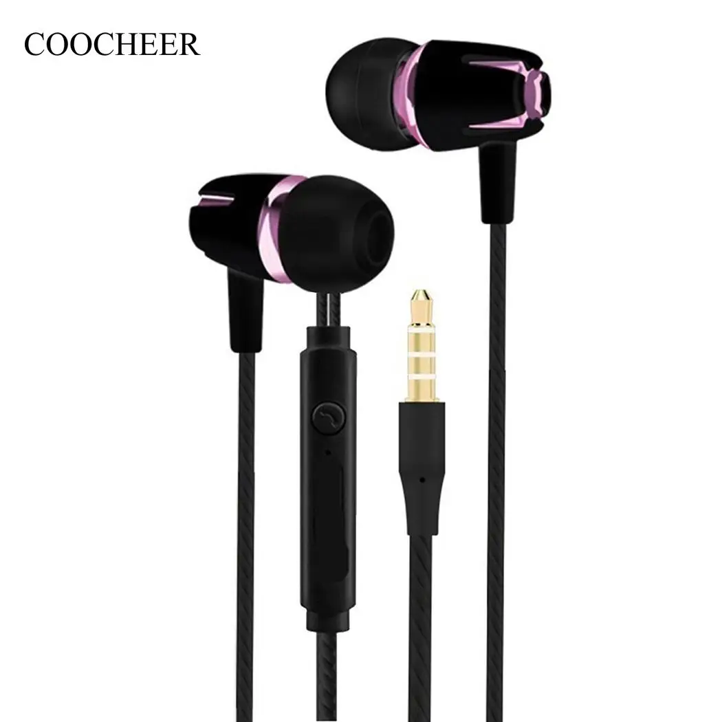

Bass Wired Stereo Earphone 3.5mm Earbuds In-ear Earphones Sport Running Headset with Mic