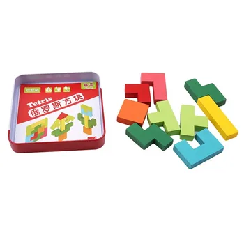 

Colorful Wooden Puzzle Toys For Children Geometric Shapes Learning 3D Geometry Puzzles Montessori Toys