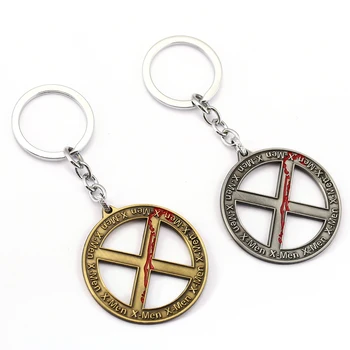 

10 Pcs Anime X-men Apocalypse Metal X Key chain super heroes Pendant movie movie Chaveiro Stainless Steel Key Ring FG-98