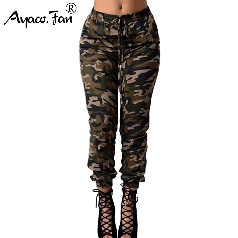 

Plus Size 5XL Fashion Women's Camouflage Print Bandage Pants Elastic Slim Armygreen Trousers Full Length Pants Lady Clothing New