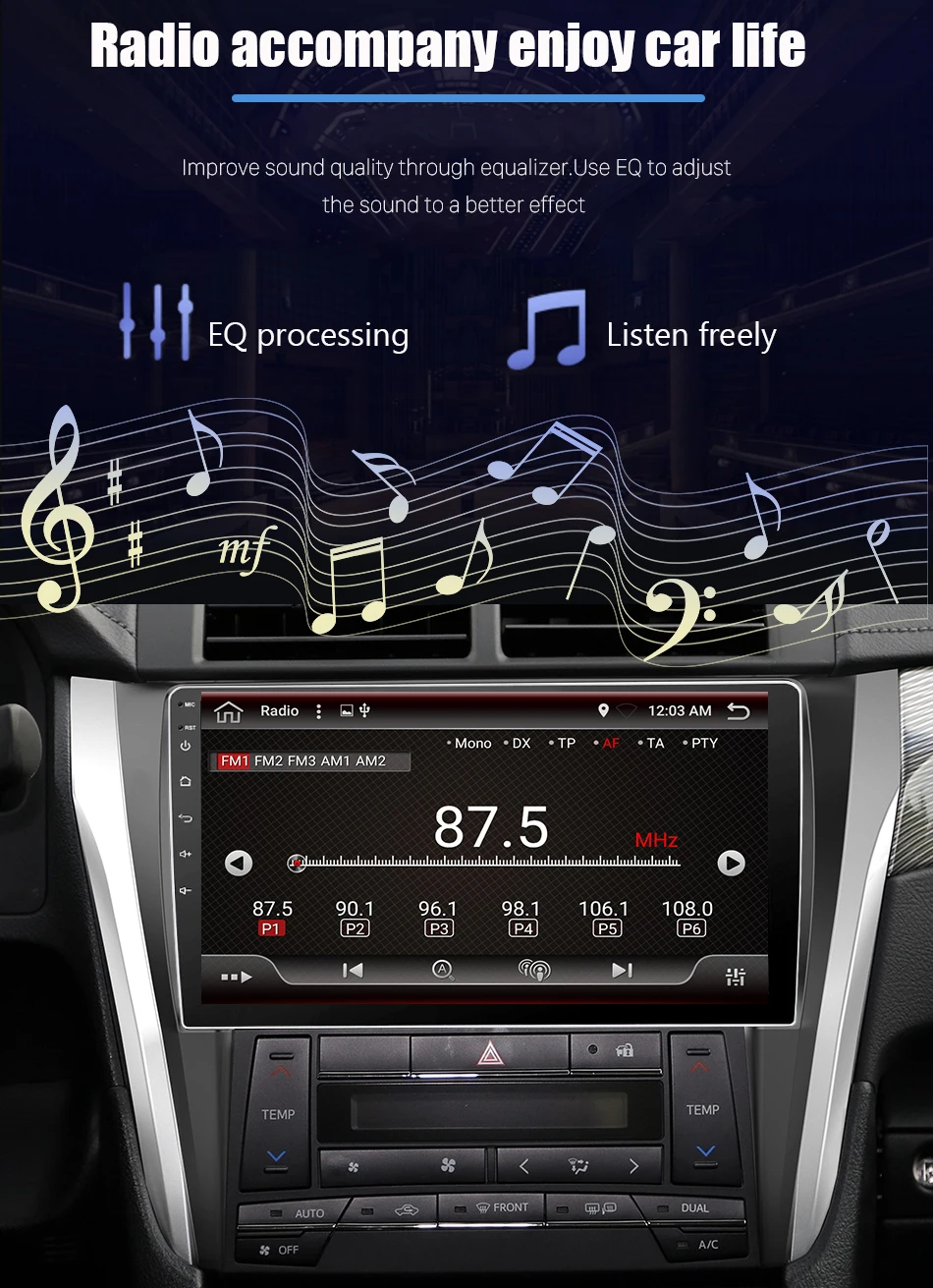 Discount Eunavi android 9.0 car dvd gps multimedia player For Toyota Camry50 2012 car dvd navigation radio video audio player 4G+32G PX6 11