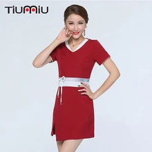 Лабораторное платье больница Спецодежда для врача медсестры женщины короткий рукав медицинская форма наряд салон красоты спа модная Рабочая одежда Униформа