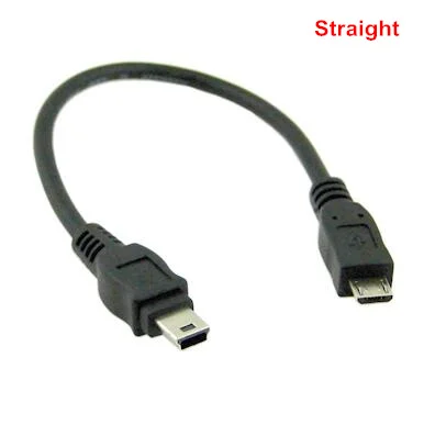 Мини USB Мужской 5pin к прямой и 90 градусов под прямым углом Micro USB Мужской 5pin кабель для передачи данных зарядное устройство 20 см power bank короткий кабель 0,2 м