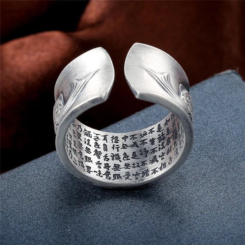 V. YA, тайское серебро, рыба и кольцо с цветком лотоса для женщин и мужчин, оригинальные ювелирные изделия из стерлингового серебра 990 пробы, регулируемый размер