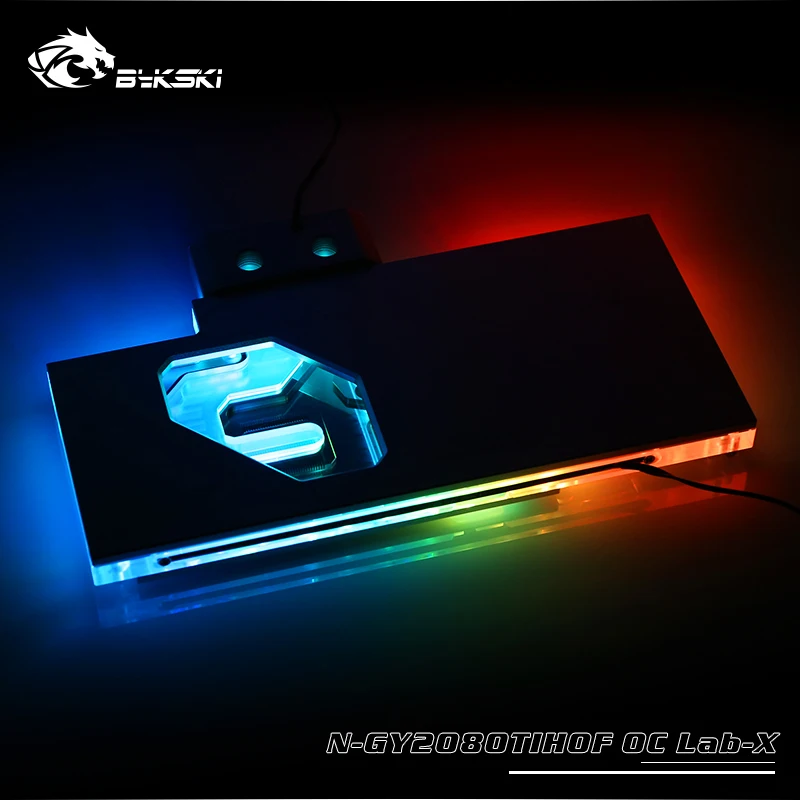 Bykski water Cooling block fit Galaxy RTX 2080TI HOF OC Lab,GPU Block with temperature display screen,N-GY2080TIHOFOCLab-X