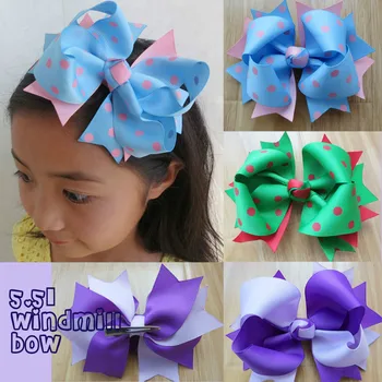 

10 pcs 5.5" Windmill 2 Tone Hair accessories Bows 98 No.
