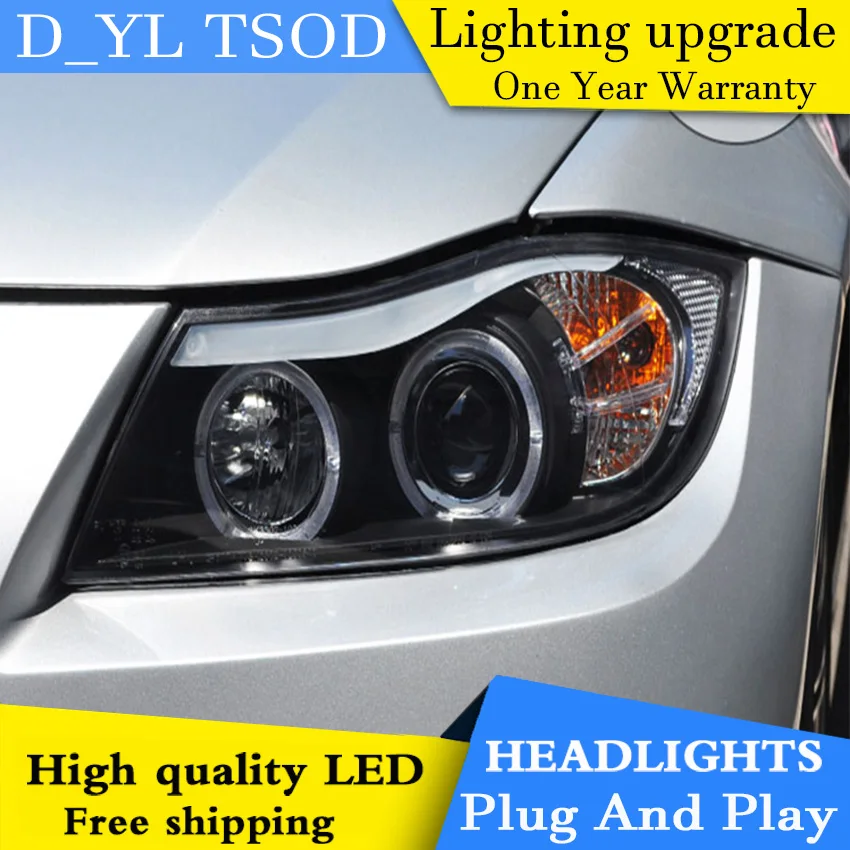 D_YL автомобильный Стайлинг для E90 318i 320i 325 фары 2005 2012 светодиодный ные DRL линзы