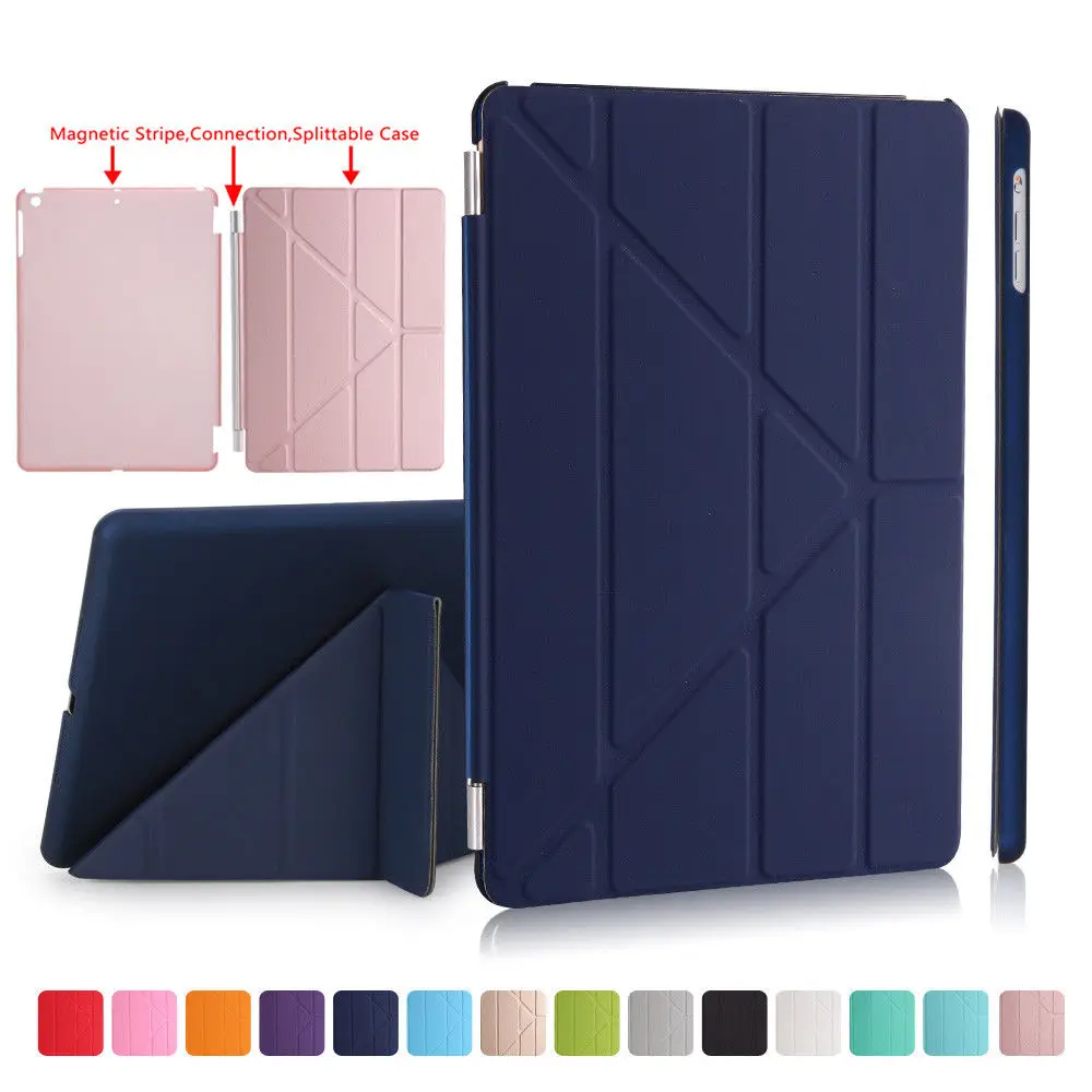 

PU Leather Silicone Soft Back Case For iPad 9.7 inch 2017 2018 A1822 A1893 A1893 A1954 Transformers Slim Smart Cover for iPad