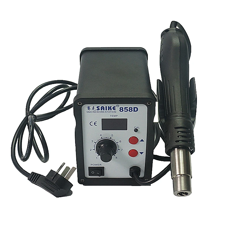 Saike 858D 220 В в 110 светодио дный светодиодный цифровой ESD паяльная станция горячий