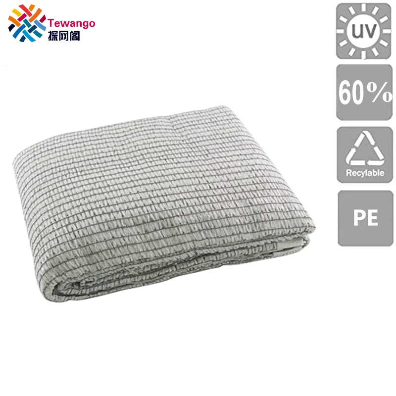 

Tewango White Anti-Aging Sun Shade Net Greenhouse Patio 60% UV Block Netting Quality Polyester Shade Sails With Metal Ring