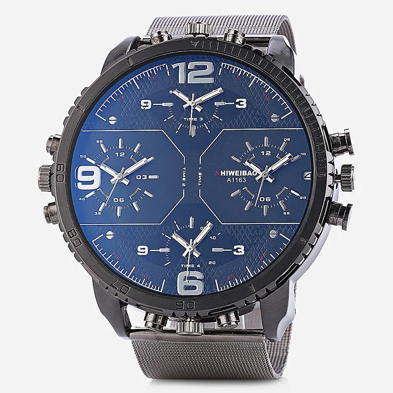 SHIWEIBAO young men male cool big dial four movements analog calendar quartz wristwatches water resistant shock resistant watch analog 4 20madc 1 5vdc liquid level monitor water submerged level sensor