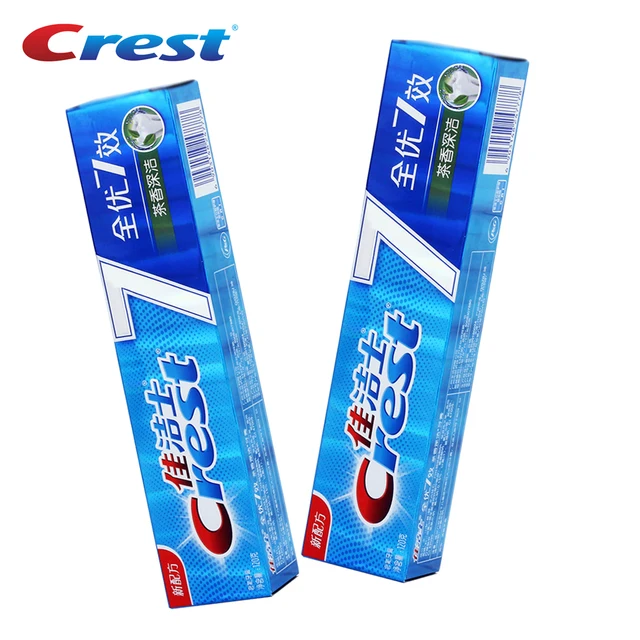 Crest White Seven Effect Chinese Toothpaste Teeth Whitening Tooth Paste Tea Fragrance Deep Clean Teeth Squeezer Toothpaste 120g