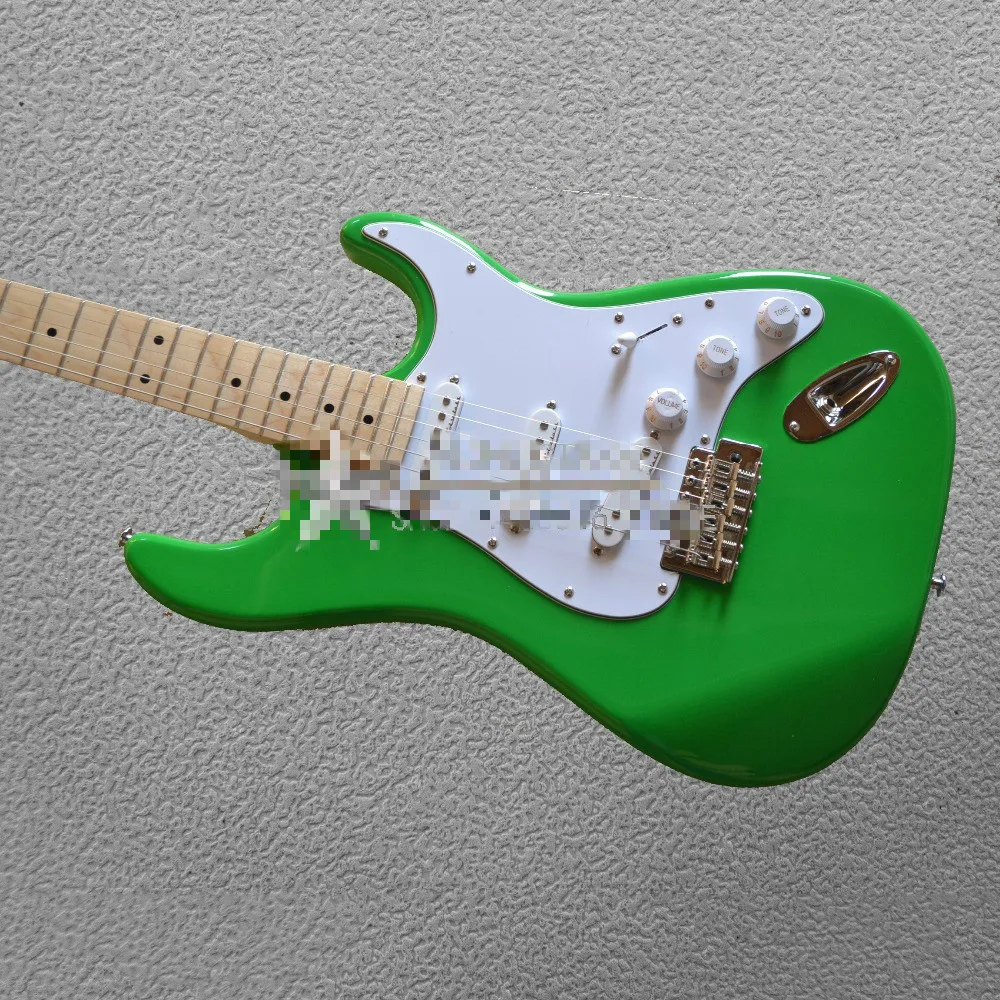 Free Shipping Sports & Entertainment Logical Top Quality Fdst-1089 Apple Color Solid Mahogany Body White Plate Maple Fretboard St Electric Guitar Stringed Instruments