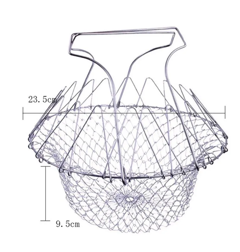 Складная промывка паром, ситечко из нержавеющей стали, дуршлаг, волшебная сетчатая корзина, слив, фритюрница, инструмент для приготовления пищи, кухонная корзина