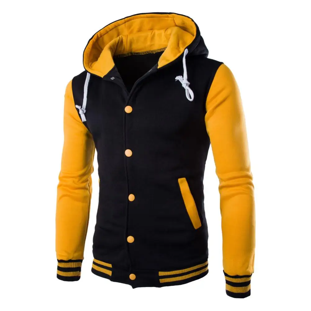 

Button Autumn Warm Hooded Long Sleeve Pullover Men's Casual Hoodie Sweatshirt