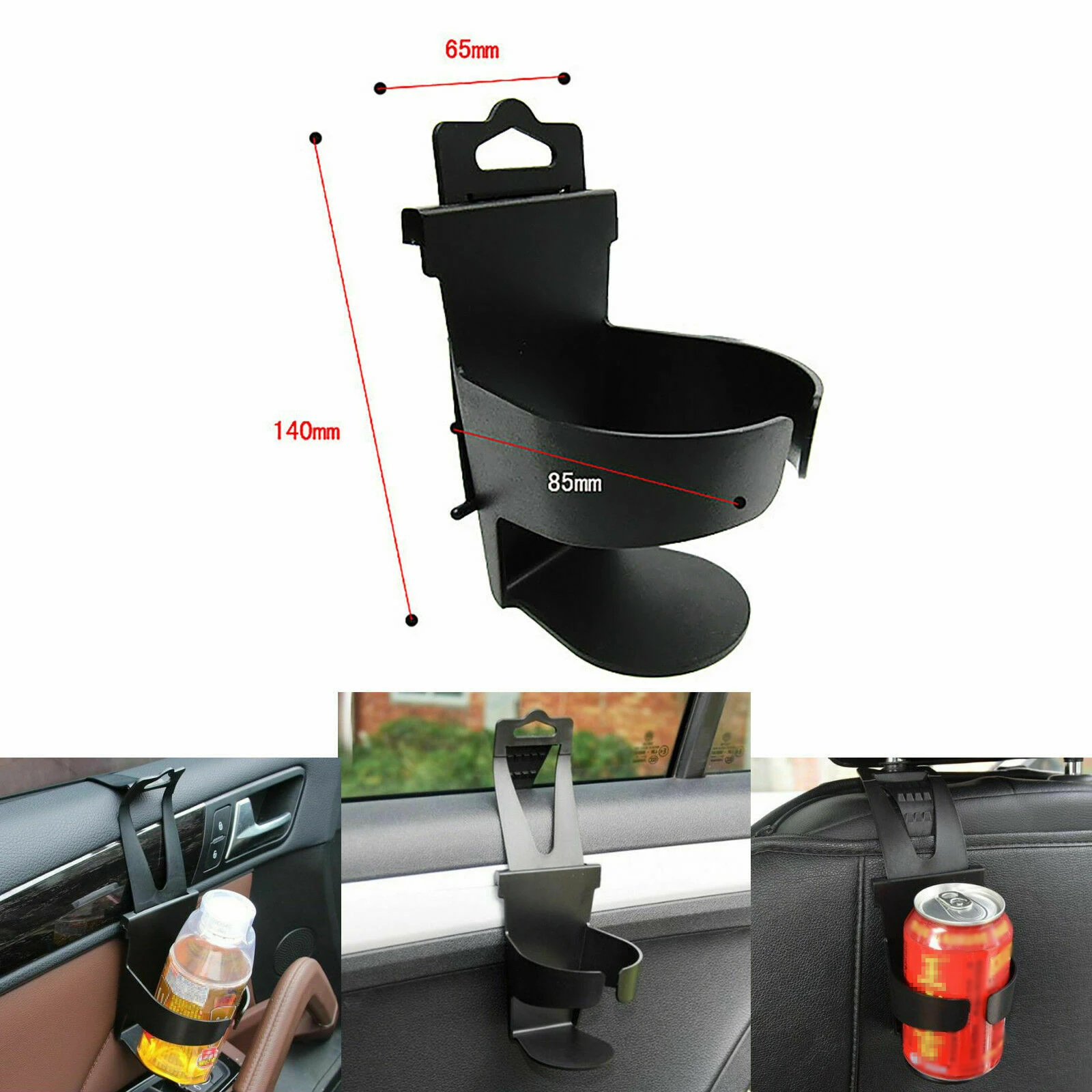 Universal Car Cup Holder Door Mount Water Bottle Can Mug Stand Drink