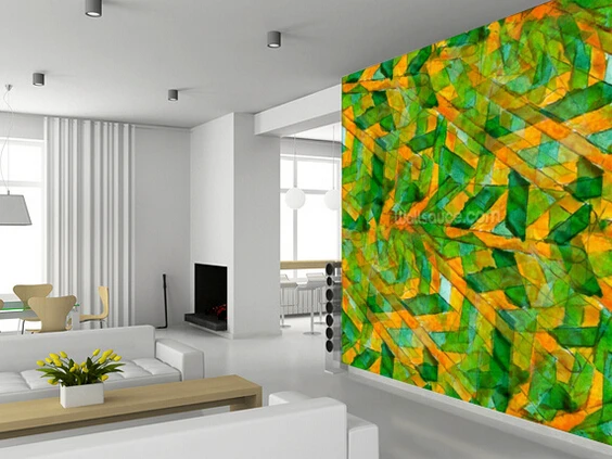 Benutzerdefinierte 3D RETRO kunst tapeten, Picasso Grün Gelb ... Benutzerdefinierte 3D RETRO kunst tapeten, Picasso Grün Gelb ...