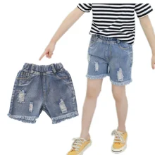 Джинсовые шорты для девочек летние рваные шорты для подростков детская одежда детские рваные шорты для подростков От 4 до 11 лет