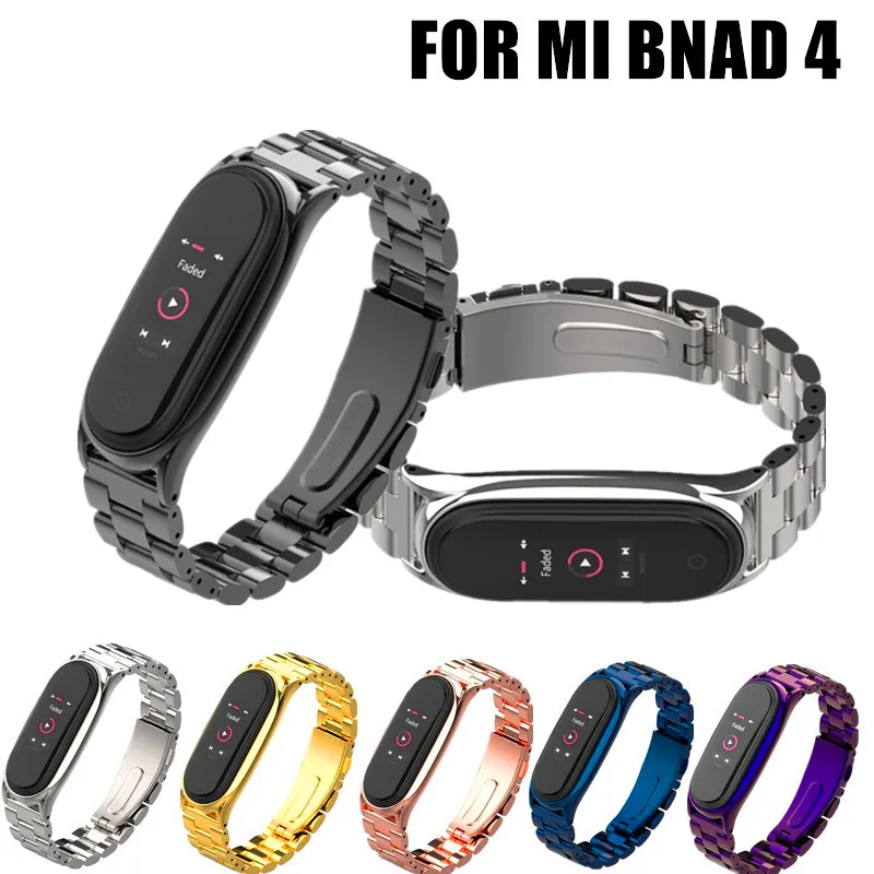 Металлический ремешок для Xiaomi Mi band 4 Безвинтовой стальной браслет Band