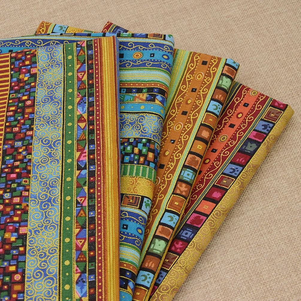 

50*150cm Vintage African Style Ethnic Pattern Cotton Linen Fabric DIY Handmade Garment Bag Shoes Textile Sewing Patchwork