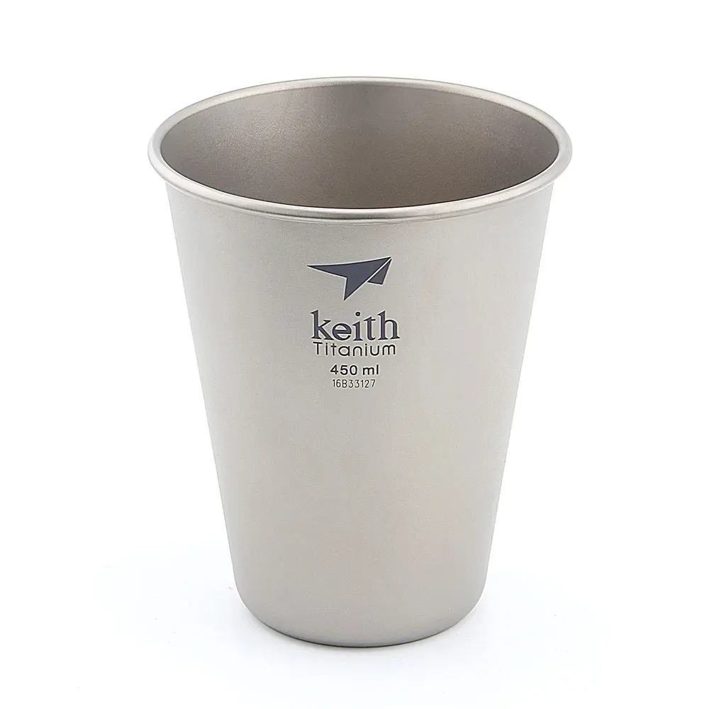

Keith Ti9002 Titanium Water Drinking Coffee Beer Tea Cup Mug Tumbler Picnic 45g 450ml