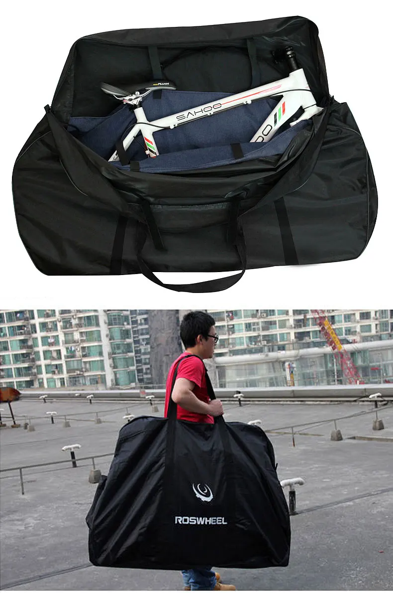 Perfect ROSWHEEL 18274 Bicycle Storage Bag for 26 Inch MTB Mountain Bike Carrying Outdoor Luggage Casing Handlebar Carrier Mount 0
