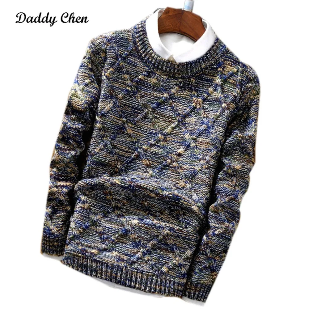 

2018 Brand winter knitted sweater Men slim fit knitwear casual autumn male warm pullover sweater long sleeve fashion clothes 3XL