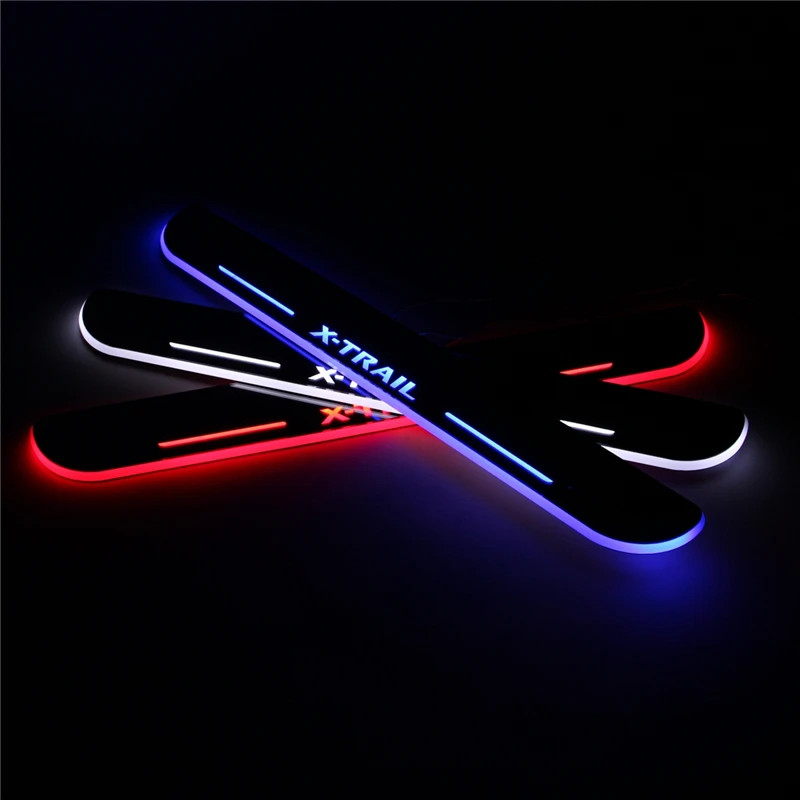 

LED door sill for Nissan X-tail 2014 2015 Xtrail Led moving light door scuff plate Welcome pedal light