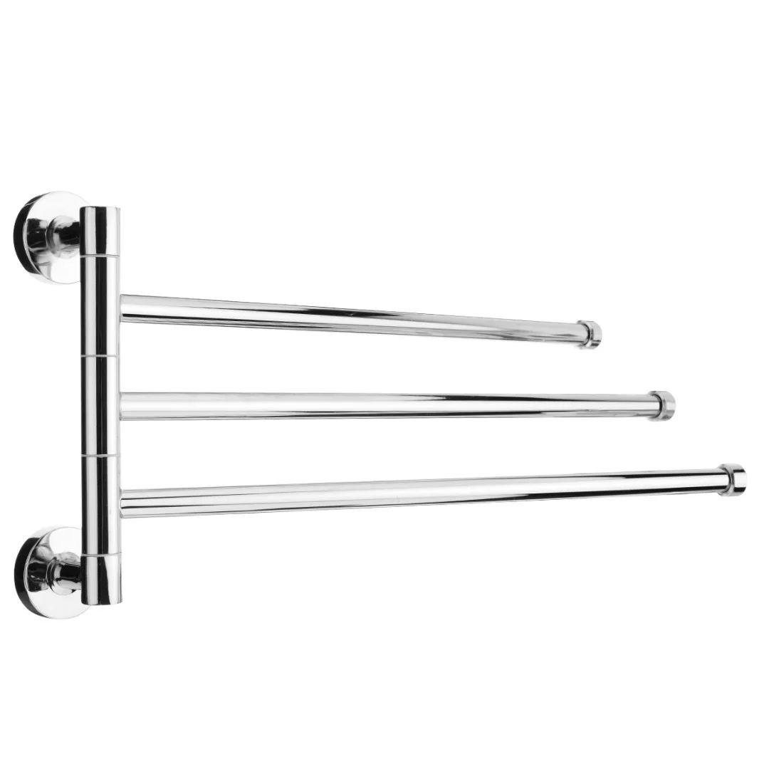 1pc Stainless Steel Swivel 2/3/4 Swing Arm Towel Holder Bar Rail Hanger Rack Wall Mounted For Bathroom