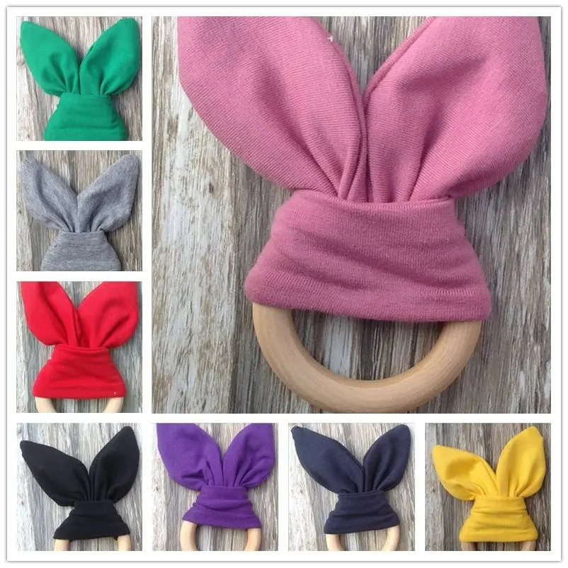 Прорезыватель для зубов pudcoco безопасная из дерева натуральный кролик|baby teether|teething