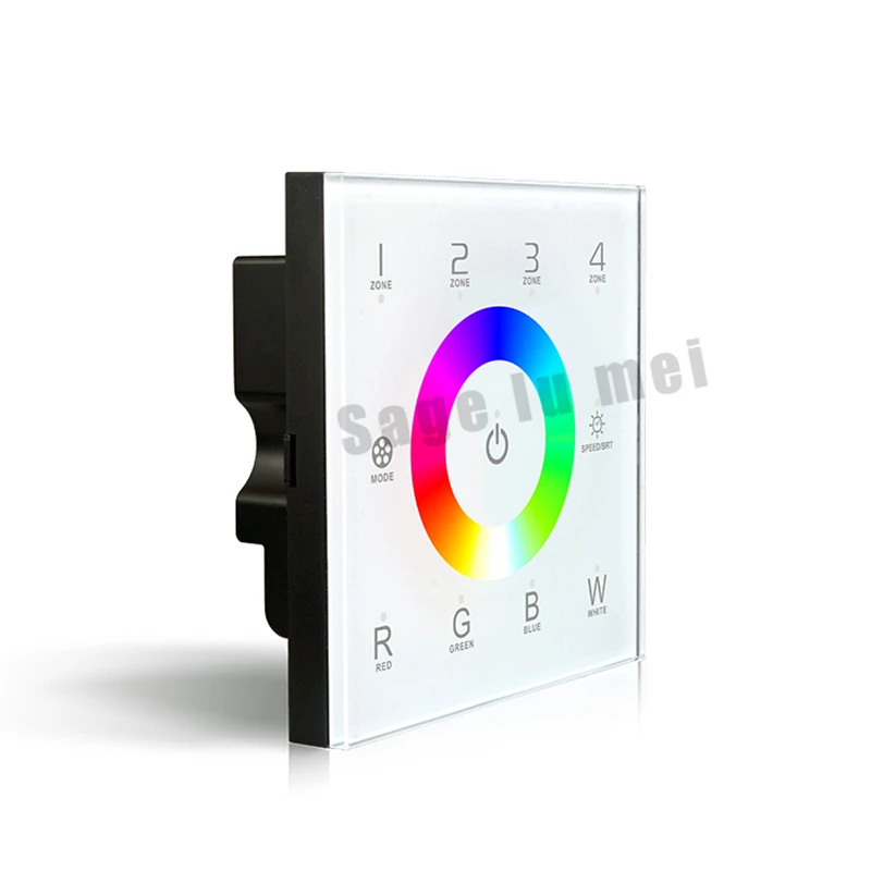 

AC110V-240V DX8 LED rgbw touch panel controller 4 Zones RF 2.4G+DMX512 control master RGBW wall mounted,for LED rgbw strip panel