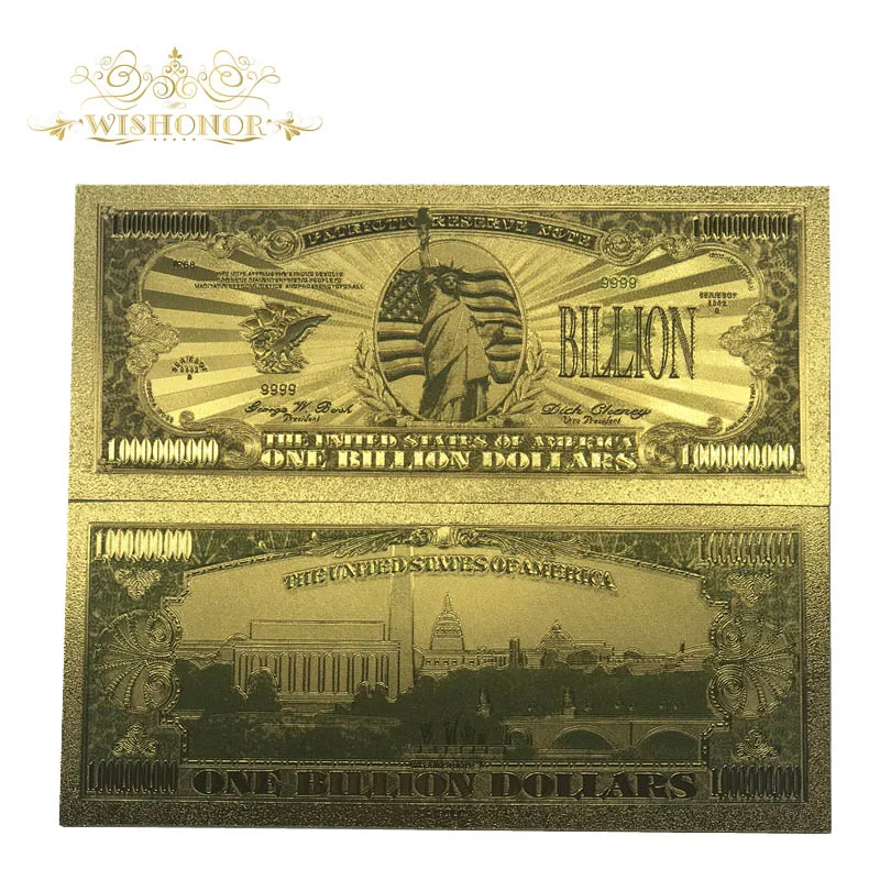 Wishonor цветные банкноты в американском долларах, банкноты, 1 миллион банкнот в 24 k позолоченные замечательные поделки для коллекции