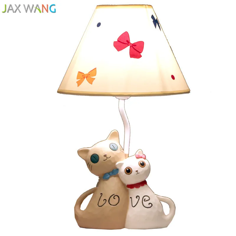 Cute Cat Wedding Led Table Lamp Bedroom Bedside Princess Lamp Children