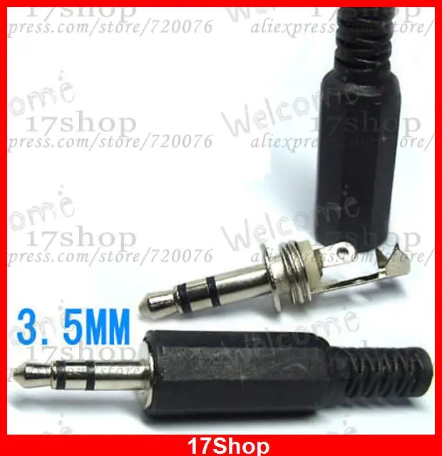 200PCS 3pin Stereo 1 8 3 5mm Headphones Plug TO speaker Cables DIY