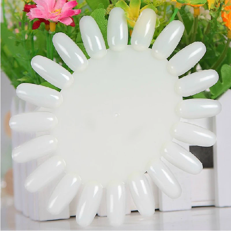 

5PCS/lot Oval Nail Art Display Chart Natural Color Acrylic Gel Polish Practice Palette Wheel Board Plate DIY Nail Tool