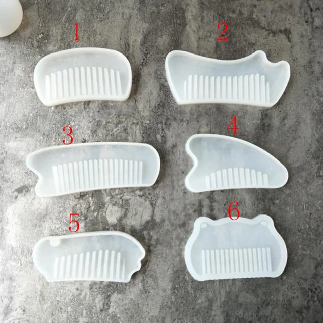 Molde de silicona transparente para peineta DIY, 1 unids/lote, para Resina epoxi con flor Real, herramientas de joyería hechas a mano, moldes de resina para joyería Molde de silicona transparente para peineta DIY, 1 unids/lote, para Resina epoxi con flor Real, herramientas de joyería hechas a mano, moldes de resina para joyería