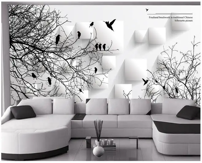 

custom 3d wallpaper Abstract bird tree background wall decoration painting wall 3d wallpaper custom wall mural