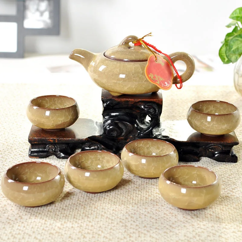 Фарфоровый ледяной набор Gaiwan, китайский чайный набор кунг-фу, Tenmoku, чайная чашка, чайная посуда, набор, китайские традиционные чайные наборы из костяного фарфора, подарок - Цвет: 6