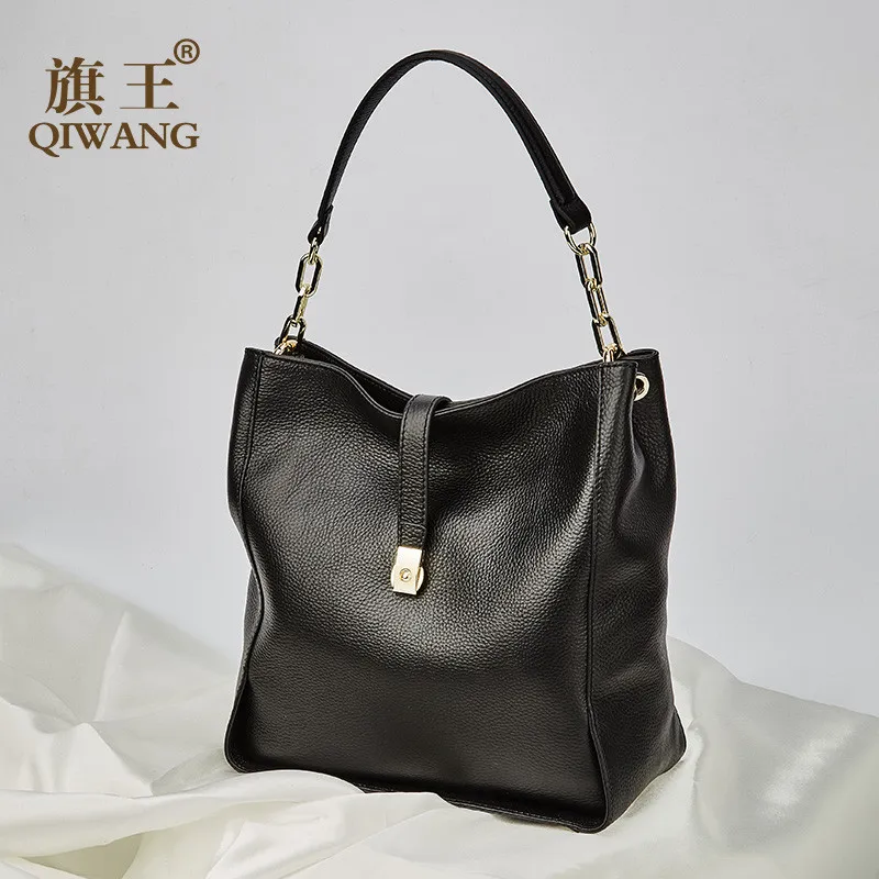 

Soft Leather Women's Top-handle Bag 2019 Shoulder bag Genuine Leather Ladies Hand Bags Large Black Handbags for Women bolsa