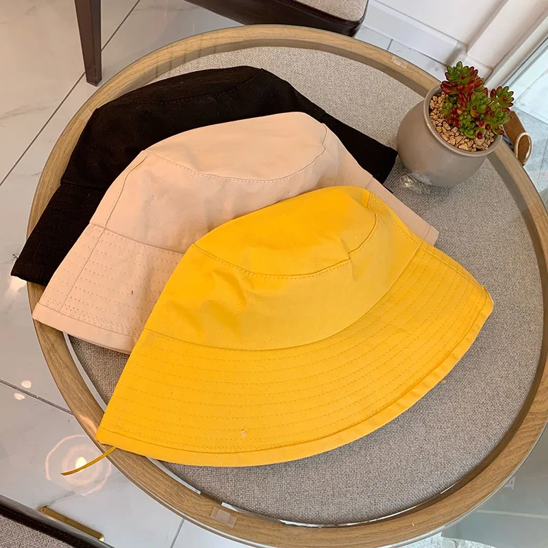 

Solid Color Copper Standard Fisherman Hats Women Unisex Bucket Hat Caps Spring Summer Cap Cotton Can Be Folded Sun Hats