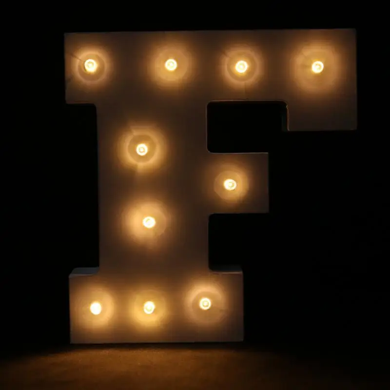 1pc Wooden Letter F P Q T W X Y LED Marquee Sign Alphabet LIGHT UP Night Light Wedding Birthday Party Decor | Освещение