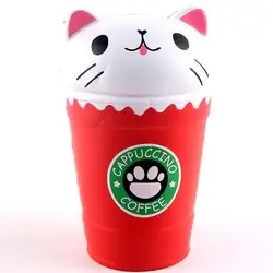 Игрушки для отдыха 14 см вырезать капучино кофе чашки Cat Ароматические мягкими замедлить рост Squeeze Игрушка коллекция вылечение подарок