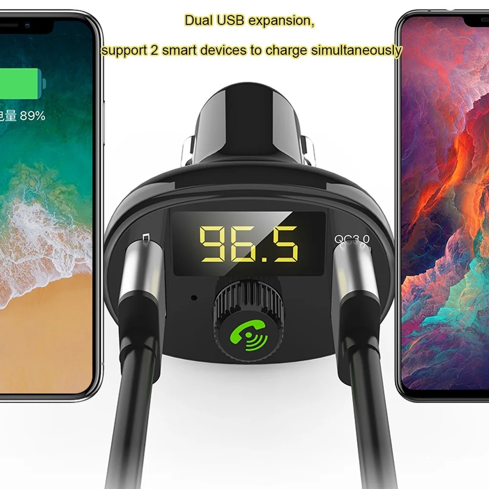 SRUIK FM передатчик Bluetooth MP3 плеер Handsfree Car Kit беспроводной радио без потерь звука QC3.0