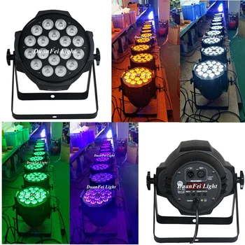 

8Lot led par 18x18w 6in1 par 64 led rgbwa uv no waterproof led par cans