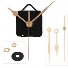 10 шт./лот DIY кварцевый механизм беззвучные часы золотые стрелки часть комплект настенный шпиндель yy8010